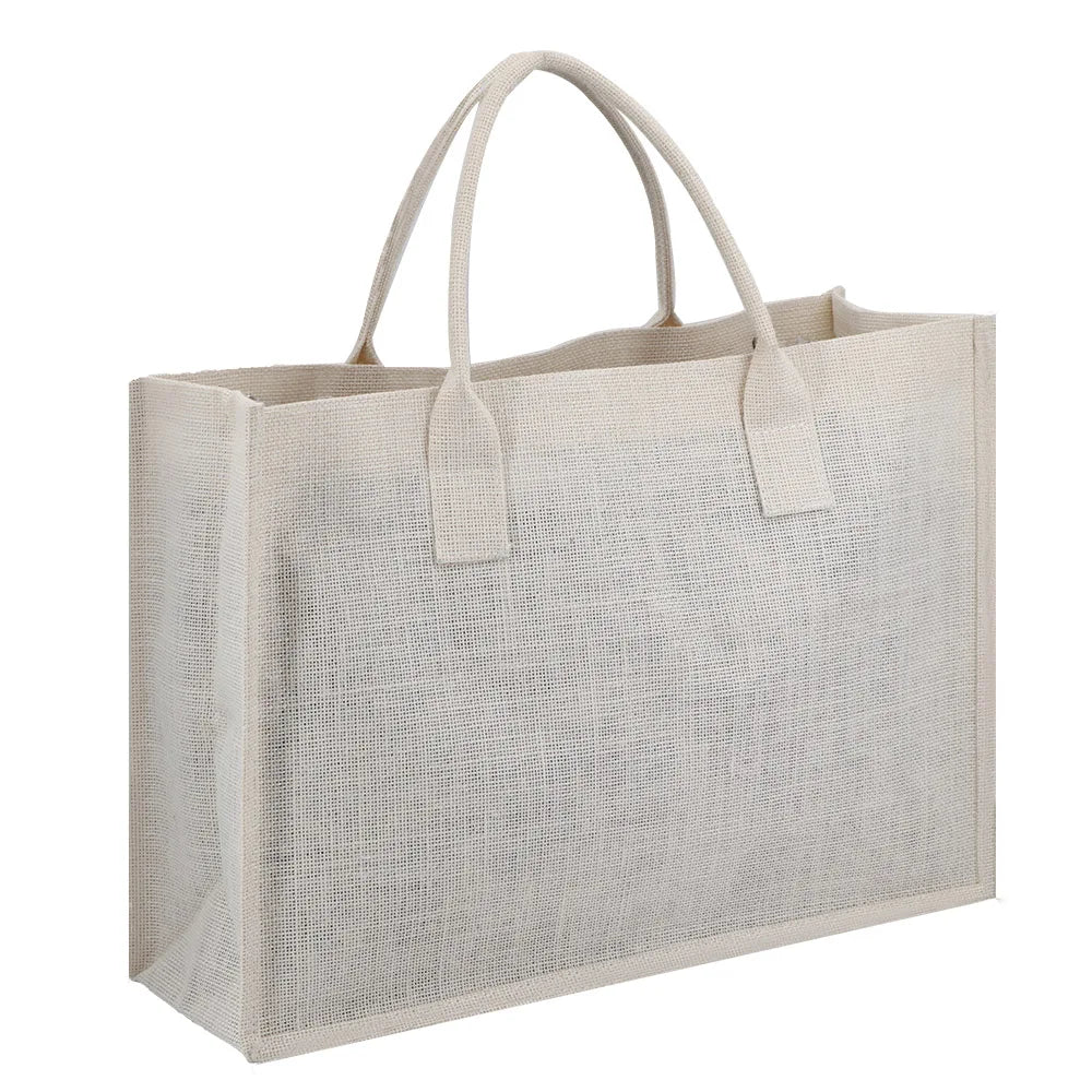 New Arrival Natural Burlap Jute Bag Wholesale Tote Shopping Eco Beach Bag Customizable Grocery Shop Bag Supplier