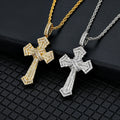 Fashion Jewelry Iced Out Cross Pendant Bling Baguette CZ Stone Gold Silver Plated Jesus Cross Pendant MegaBDM