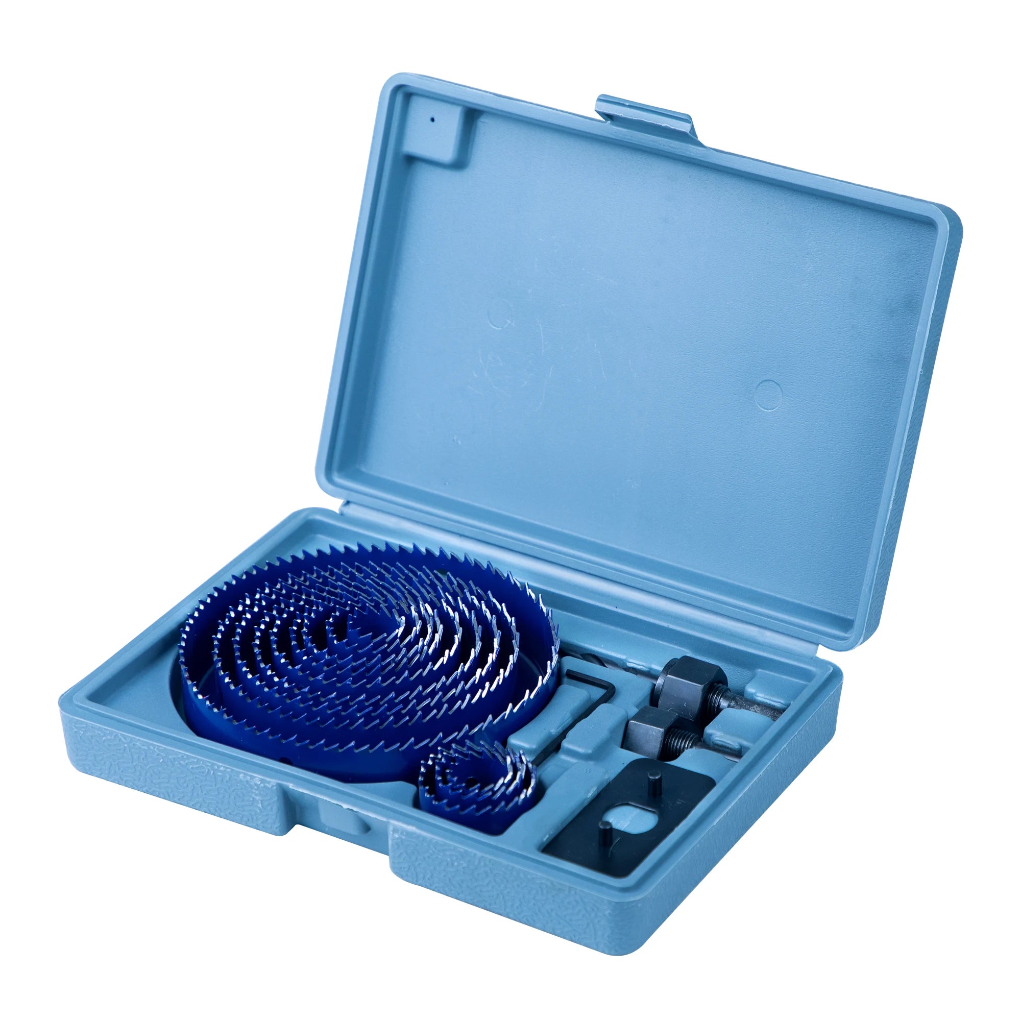 SALI 16Pcs High Carbon Steel Wood Hole Saw Set Woodworking Cutter Drill Bits ISO Standard 1-Year Warranty in Plastic Box