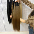 Julianna 28Inch Straight Smooth Synthetic Hair Ponytail Extensions Synthetic Ponytail Clip on Wrap Around