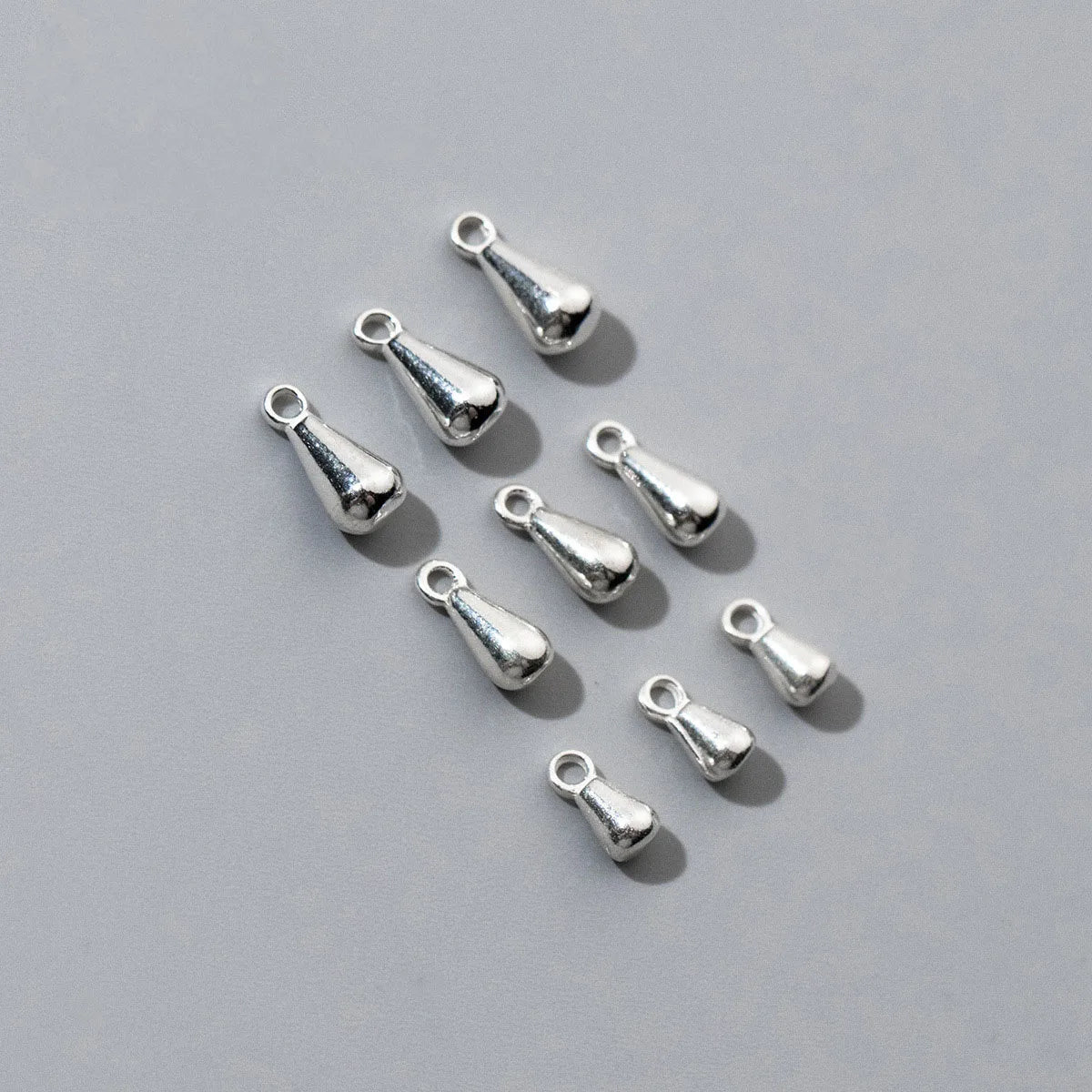 Newest Jewelry Accessories Wholesale Tiny 925 Sterling Silver Water Drop Shape Charm Pendants for Jewelry Making