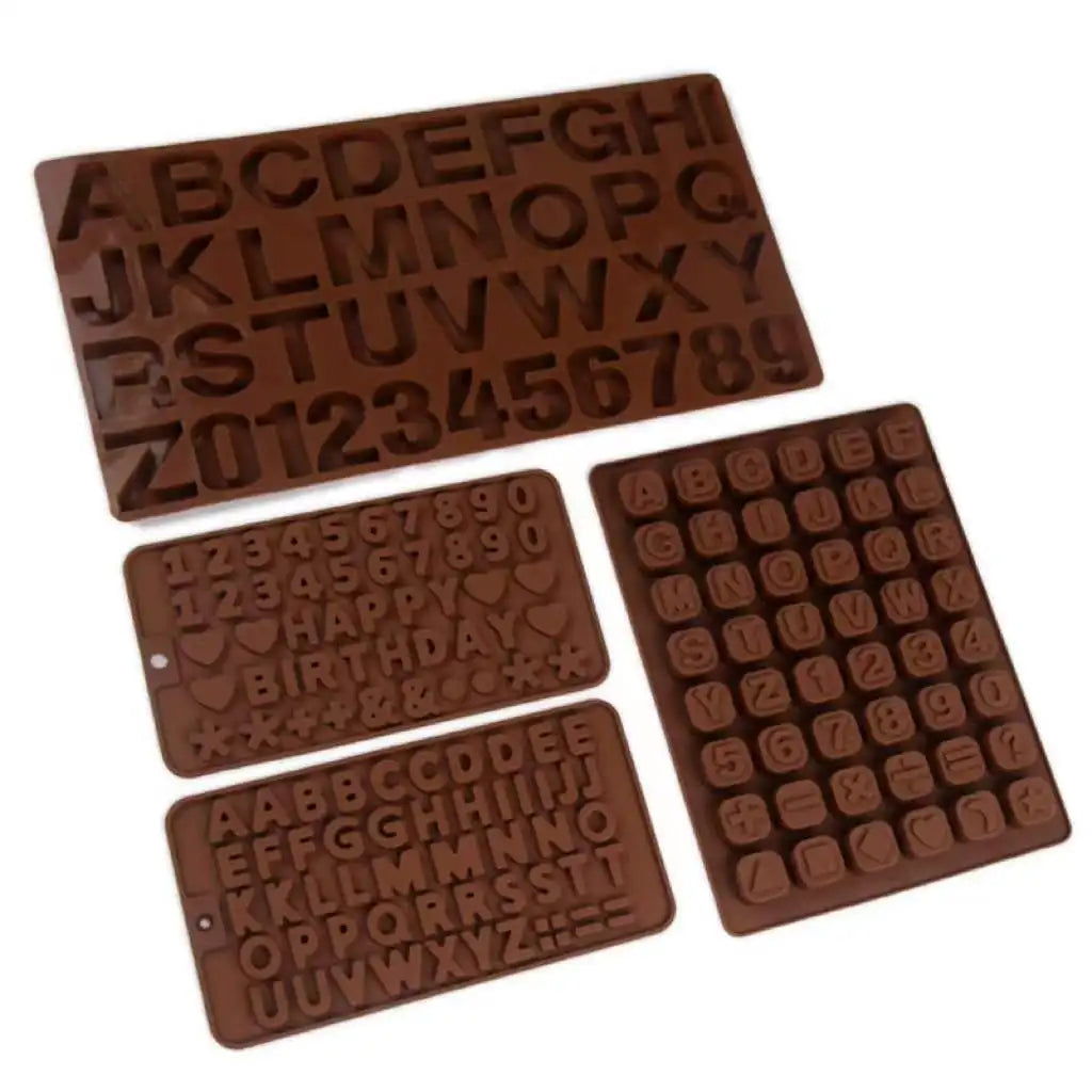 Chocolate Silicone Happy Birthday Candy Mold Thin Mini Chocolate Bar Tray Non-Stick Chocolate Numbers Making Molds