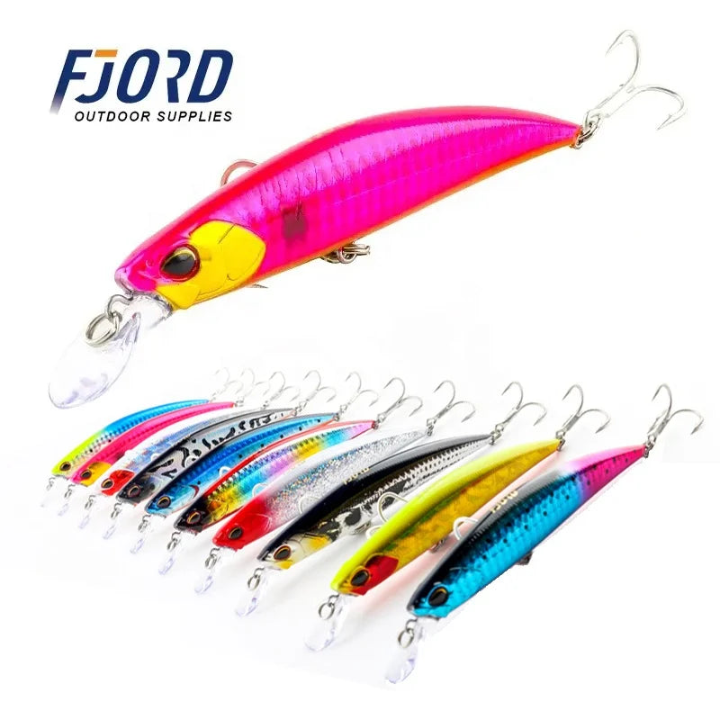FJORD New 110mm Minnow Hard Fishing Lure 27g Sinking ABS Plastic Best Lure for Saltwater Sea Fishing in River and Lake