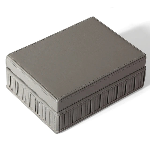 Custom Luxury Design Storage Container Boxes Ecofriendly Design Unique Texture Weaving Leather Storage Gift Box