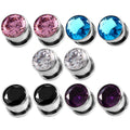 Set 10 Crystal Zircon Ear Tunnels Stainless Steel Screw Flesh Gauge Ear Piercing Stretchers for Weddings Children Body Gifts