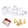 8-Piece Eco-Friendly Stainless Steel Christmas-Themed Cookie Molds Personalized Stamp Baking Embossed Tools with Box