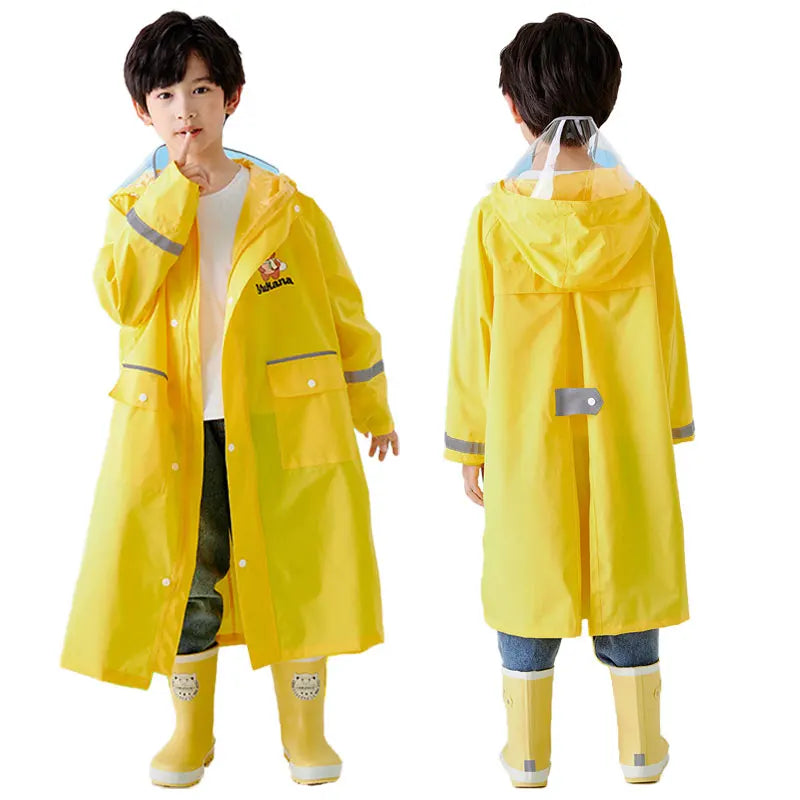 Factory Price Polyester Children Raincoat Rainwear Reflective Rain Coat for Kids