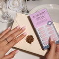 BTARTBOX Short Almond Luxury False Fake Nails Tips with Glue Wholesale Pink Ombre Soft Gel Hand Made Press on Nails Kit Bulk