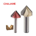 CHENGZHEN 90 Degrees V Groove Router Bit 1/4" 10mm - High Precision â‰¤0.005mm Single Carbide Insert RoHS Certified
