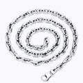100% Real Solid S925 Pure Silver Circle Lattice Retro Box 7MM Link Chain Necklace Thai Silver Men's Necklace