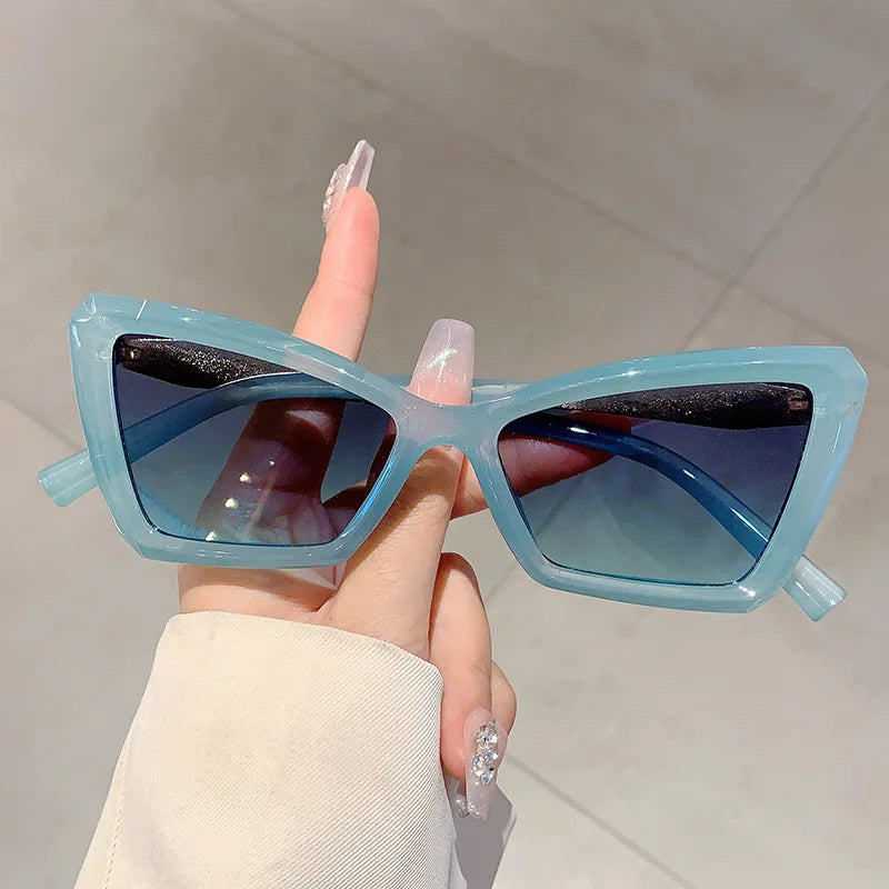 New Arrival Blue Small Cat Eye Sunglasses Women 2025 Fashion Retro Cat Eye Vintage Sunglasses for Women