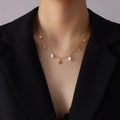 Wholesale Irregular Pearl Small Moon Star Pendant Jewelry Stainless Steel Thin Chain Choker Necklace for Women