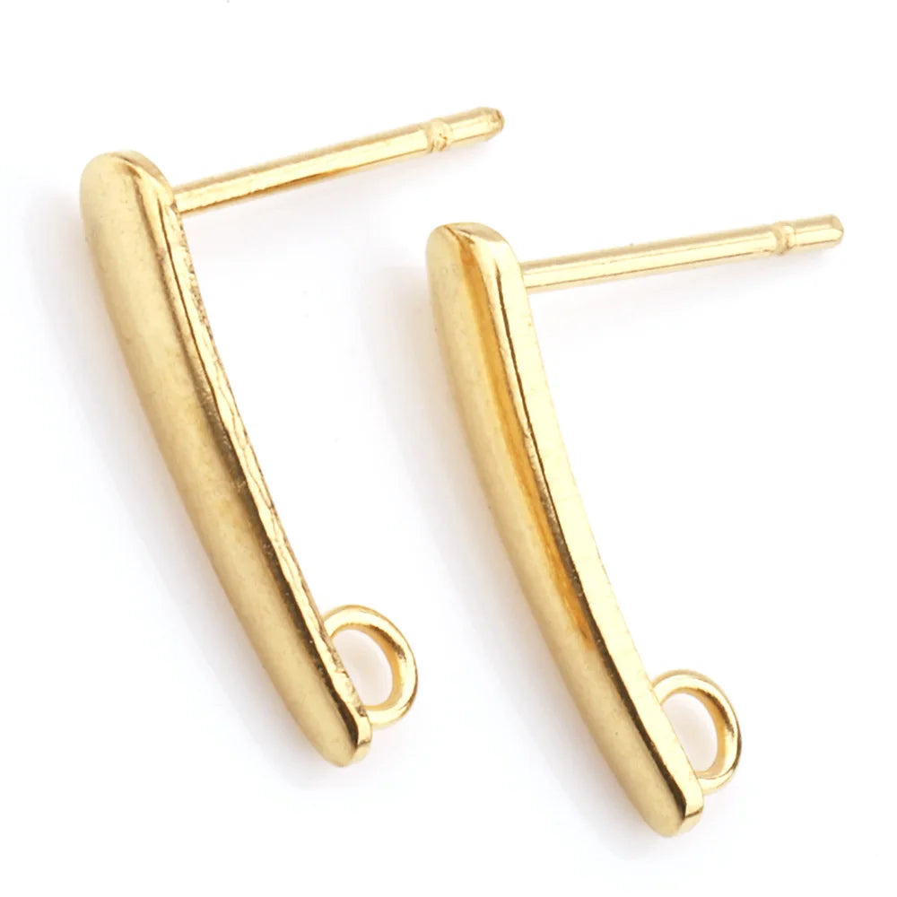 Fashion No Tarnish Anti-allergy Stainless Steel Welded Ring Needle Earrings for DIY Jewelry Accessories Making