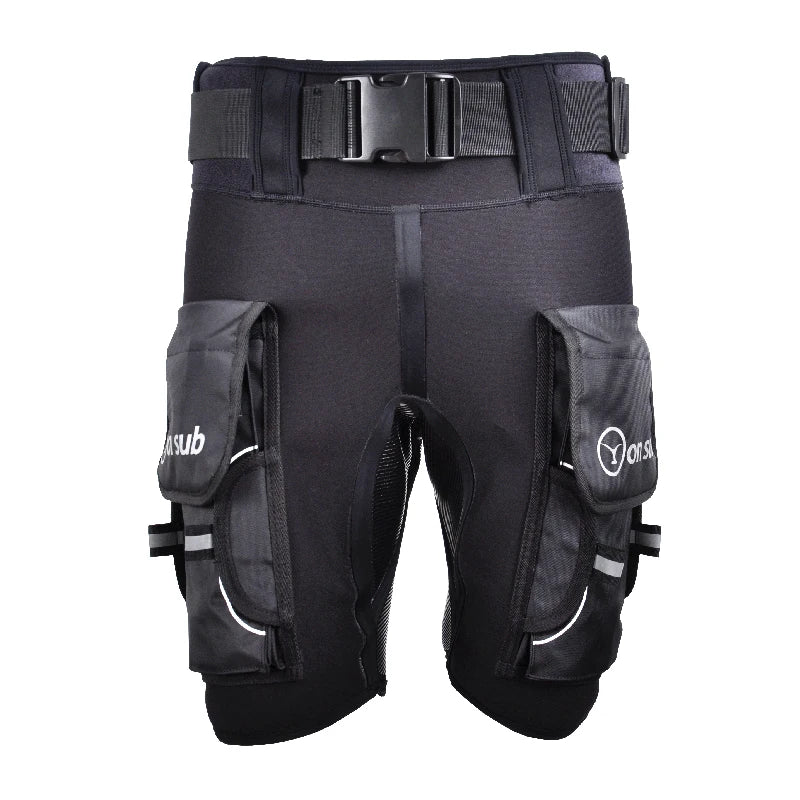 Smooth Skin Technical Diving Pants Black Neoprene Dive Shorts Big Pocket Scuba Tech Dive Wetsuit Pants Quick Dry MegaBDM