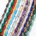 Natural Stone Agate Quartz Jaspers Labradorite Amazonite Water Drop Loose Beads for Jewelry Making DIY Necklace