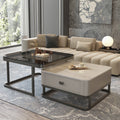 Light Luxury Coffee Table Living Room Modern Minimalist Small Apartment Internet Famous square Rock Panel Glass Tea Table