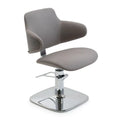 Modern Dark Brown Cross Back Chair Hair Stylist Salon Furniture Styling Chair Stainless Steel Base Height Adjustable Workshop
