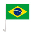 Brazilian National Flag for Vehicles 12*18In Fade Resistant Polyester Auto Clip on Flag for Parades