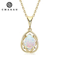 Professional Gemstone Manufacturer Synthetic Opal 925 Sterling Silver 7*10mm Pear Cut White Opal Pendant Necklace for Women