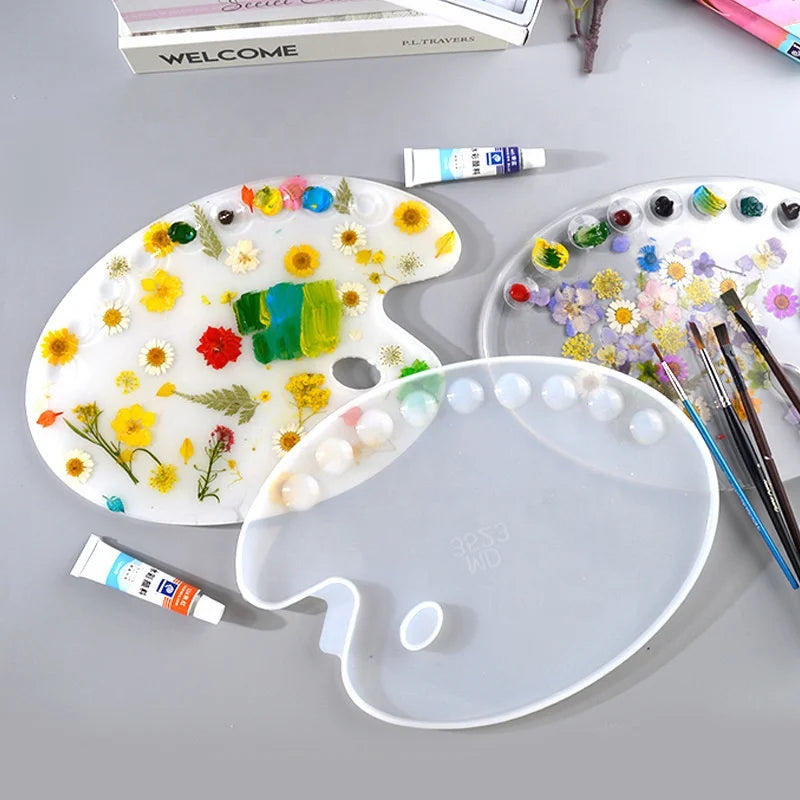 DIY Irregular Rolling Tray Mold Clear Paint Palette Resin Mold