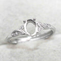 Sterling Silver 5*7mm Semi Mount Ring Frame Empty Blank Support Claw Setting S925 Base Holder Without Center Stone for DIY Inlay