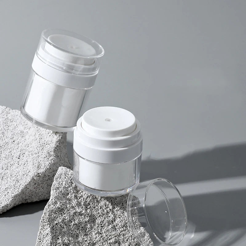15/30/50ML Empty Cosmetic Makeup Jar Pots Airless Pump Jar Acrylic Transparent Sample Bottles Eyeshadow Cream Cosmetic Container