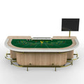 YH 96inch Luxury Baccarat & Poker Table with Dealer Tray Metal/Wood/Leather Construction YingHang Brand 3-Piece Combo Set