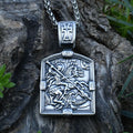 Vintage Stainless Steel Cross Knight Sign Pendant Necklace Fashion Jewelry for Women Men Gift