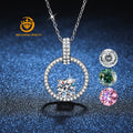 S925 Sterling Silver 1 Carat Moissanite White Gold Round Diamond Moissanite Neck Necklace Gra Niche Clavicle Chain