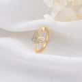 Factory Wholesale 14K Gold Plated Can Match Pearls Butterfly Flower Shape Ring