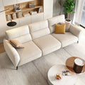 Modern Faux Leather & Fabric Sofa Set - 3-Piece Sectional Couch for Living Room/Villa Durable Household Furniture
