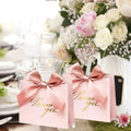 Printed Retail Small Paper Shopping Small Gift Small Pink Shopping Retail Gift Cosmetic Paper Gift Bags With Bow