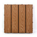 3D Embossed Wood Grain Texture Waterproof Brushed WPC Outdoor Decking Tiles-DIY Interlocking Patio Flooring