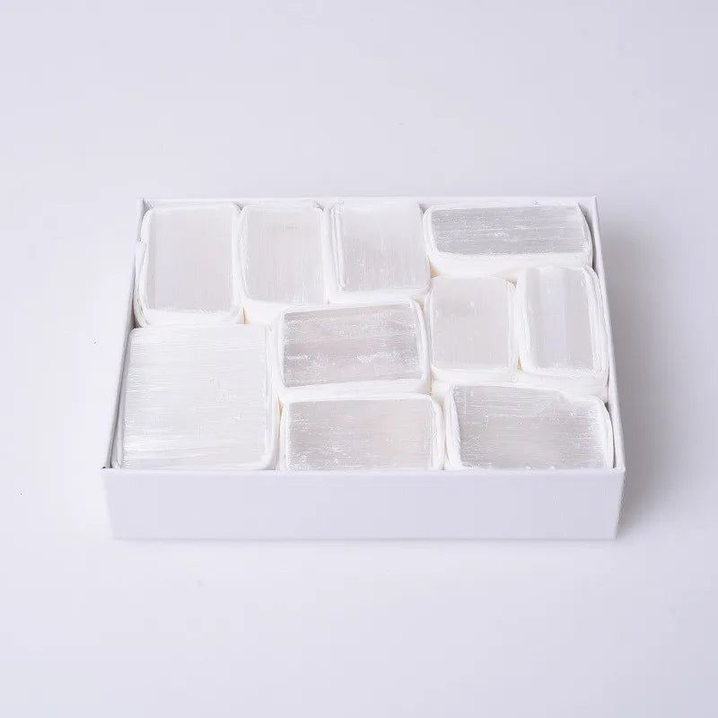 Wholesale Natural Rough Crystal Stone Raw Selenite Rough Mineral Crystal Quartz Healing Box