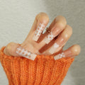 Factory Wholesale 24Pcs ABS Finger Nail Simple Long Coffin False Nails Press on With Nail Glue