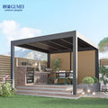 Outdoor Waterproof Pergola Aluminium Motorized Louvered Pergola Canopy Exterior Gazebo 3x33x44x6m Bioclimatic Pergola Shading