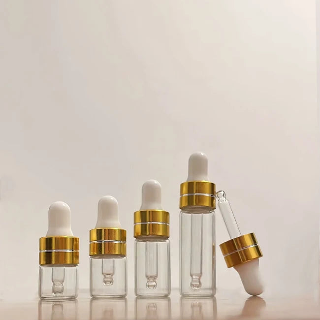 Amber Glass Dropper Bottles Mini 1ml 2ml 3ml 5ml Empty Perfume Fragrance Vial Essential Oils Bottle With Dropper