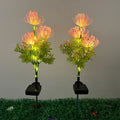 Howlighting Upgraded Solar Flowers Lights with Glowing Flowers & Stems Solar Garden Lights Outdoor Swaying Yard Decor Light
