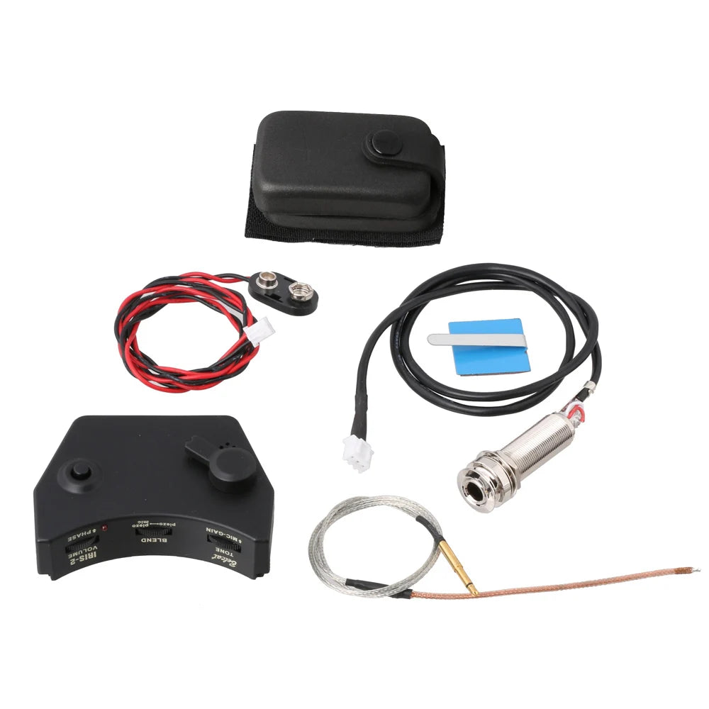 IRIS 2 Sound Hole Pickups Dual Pickup Bands Microphone Board Function Built-in Tail Nail Guitar Pickup Kit