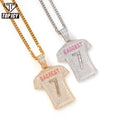 Fashion Cristiano Ronaldo NO.7 Jersey Dangle Pendant Iced Out Zircon Charm Pendant Soccer Hip Hop Rock Style Jewelry