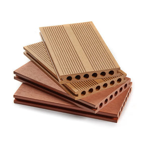 Modern 140x25mm WPC Decking Tiles Teak Wood Flooring 3D Grain Deck for Outdoor Garden Wood Plastic Composite Embossed Decking