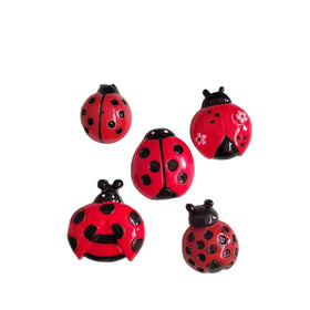 100pcs Resin Ladybug Flat-back Cabochon Tiny Resin Cute Insect Bead Charms No Hole for Crafts Phone Case Scrapbooking DIY