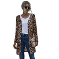 Hot Style 2020 American and American Long-sleeve Buttons Leopard Print Coat