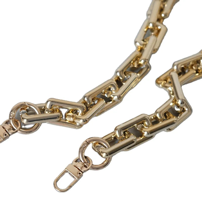 Fashion Gold Colors Big Acrylic Resin Plastic Purse Frame Strap Chunk Crossbody Chains Handles Link for Bags