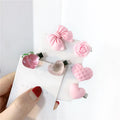 ShangHai Sweet Pink Hair Clips for Women Girl Bowknot Honey Peach Heart Flower Hair Pins Fashion Hair Accessories Jewelry Gifts
