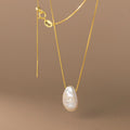 Fashion 925 Silver Necklace Jewelry 925 Sterling Silver Irregular Baroque Natural Freshwater Pearl Pendant Necklaces for Women