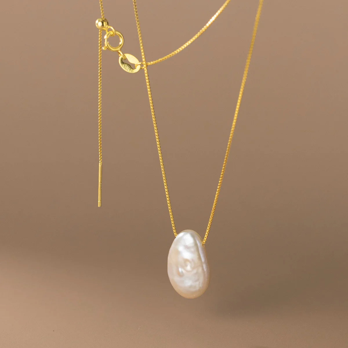 Fashion 925 Silver Necklace Jewelry 925 Sterling Silver Irregular Baroque Natural Freshwater Pearl Pendant Necklaces for Women