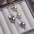 Classic Round Shape 12mm Imitation Pearl Earrings 925 Silver Earrings Wholesale
