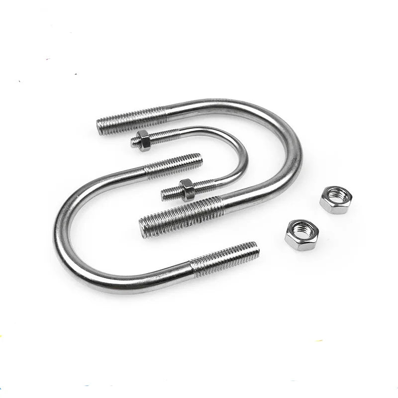 U Bolts Round Square Bend 1/2" X 4 3/4" Steel Zinc HDG Plating with Two Nuts