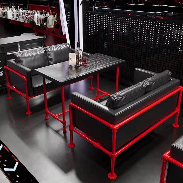 Customizable Industrial Style Combination Retro Water Pipe Western Restaurant bar Sofa Booth